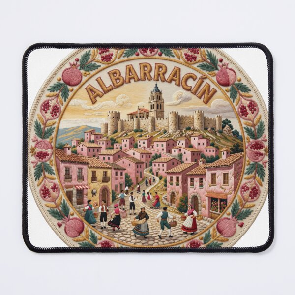 Item preview, Albarracin Spain Aragon Medieval Hill Town Embroidered Patch Sticker designed and sold by Imaginarium of Chaos falcon88 .