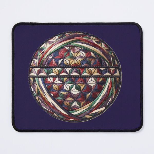 Item preview, Japanese Temari Ball & Asanoha Geometric Pattern Minimalist Art designed and sold by Kokeshidreams.
