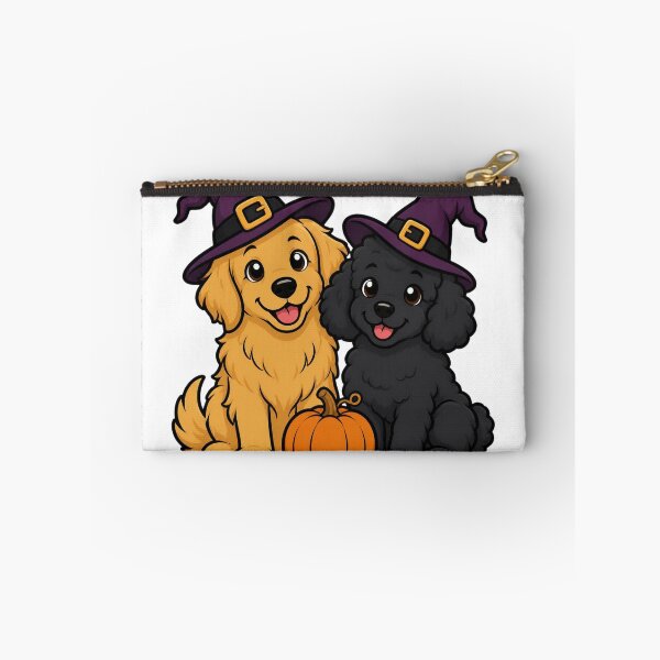 Item preview, Witchy Dog Besties Golden Retriever and Poodle Halloween Sticker Art designed and sold by wildsilencee.