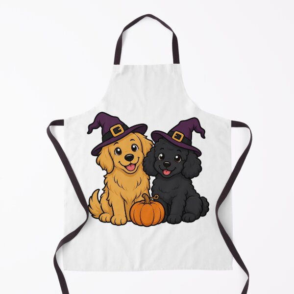 Item preview, Witchy Dog Besties Golden Retriever and Poodle Halloween Sticker Art designed and sold by wildsilencee.