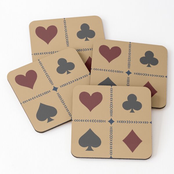 Item preview, Playing Card Suits // vintage style //Camel Tan Navy Burgundy // XLarge designed and sold by DColourMuse.
