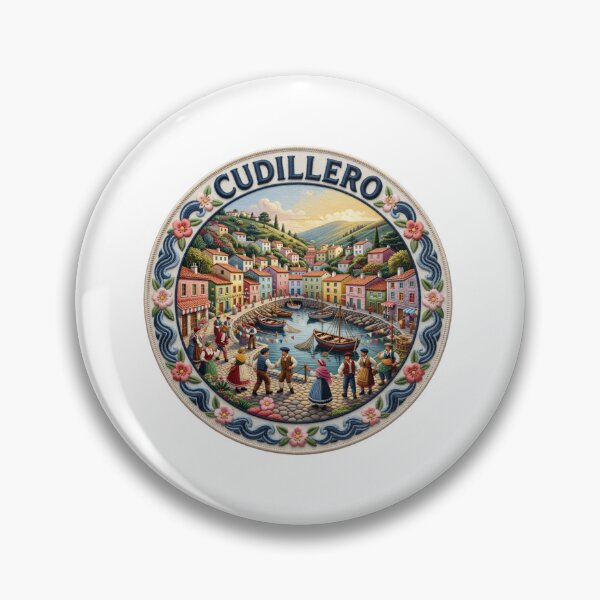 Item preview, Cudillero Spain Asturias Fishing Village Embroidered Patch Sticker designed and sold by Imaginarium of Chaos falcon88 .