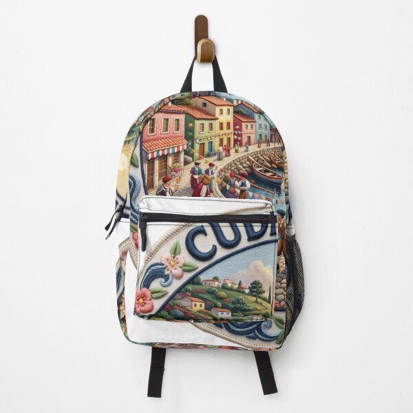 Item preview, Cudillero Spain Asturias Fishing Village Embroidered Patch Sticker designed and sold by Imaginarium of Chaos falcon88 .