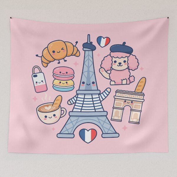 Item preview, Cute Paris France Doodles designed and sold by Amir Faysal.