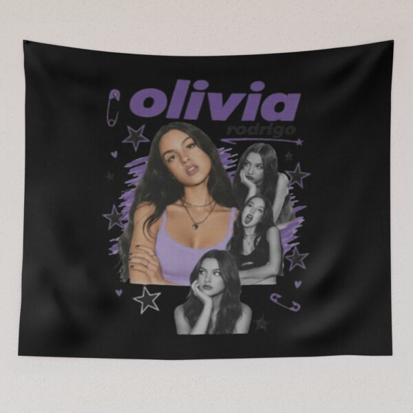 Item preview, Olivia Rodrigo Purple Splash 90s Vintage Bootleg Rap Tee Style Photo Collage designed and sold by orvnealar.