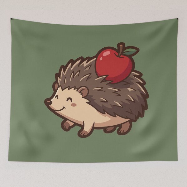 Item preview, Cute Hedgehog Carrying a Red Apple designed and sold by Rariks.