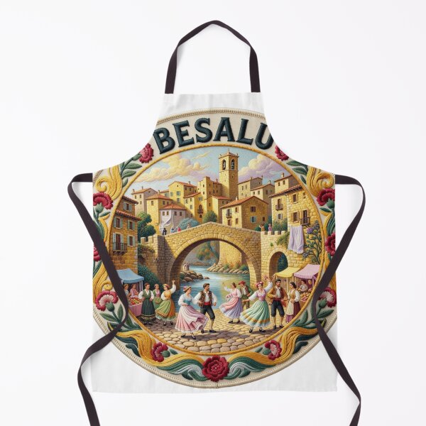 Item preview, Besalu Spain Catalonia Medieval Bridge Town Embroidered Patch Sticker designed and sold by Imaginarium of Chaos falcon88 .
