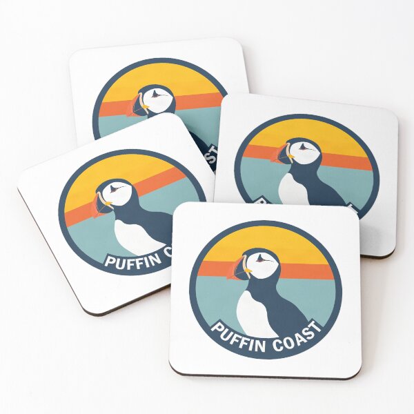 Item preview, Retro Vintage Puffin Sunset Badge designed and sold by Arc2020.