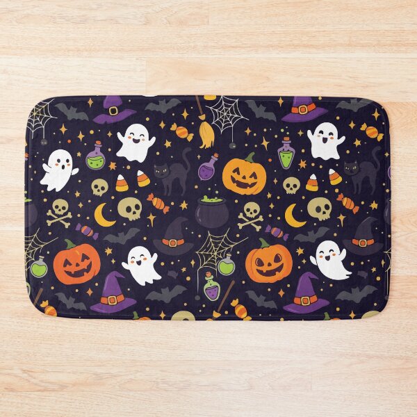 Item preview, Cute Halloween Magic Night Pattern Ghost Witch Cat designed and sold by BrownHorse90s.