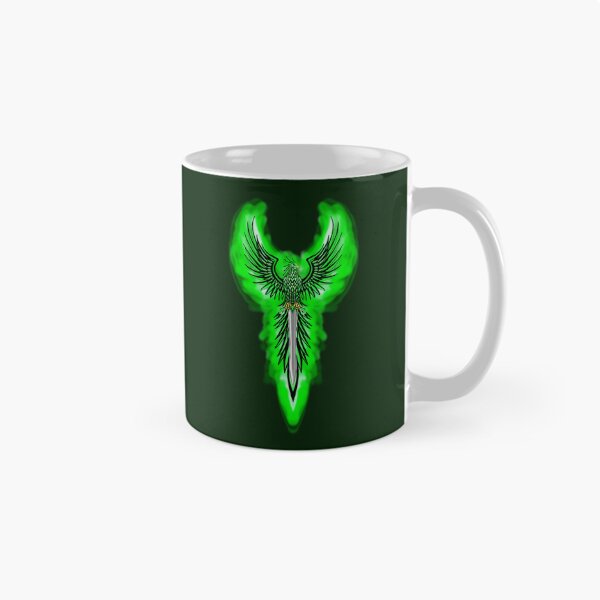 Item preview, Majestic Vertical Green Phoenix with Flaming Sword Crest designed and sold by URSM.