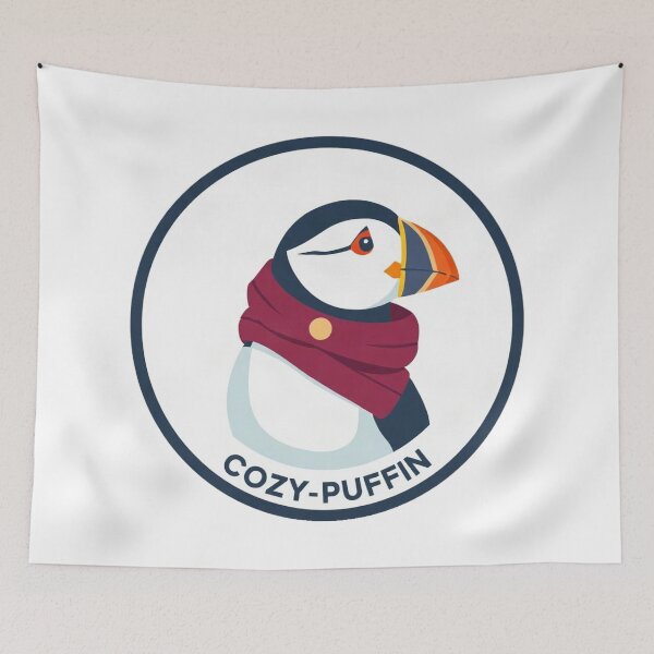 Item preview, Puffin Wearing Scarf Winter designed and sold by Arc2020.