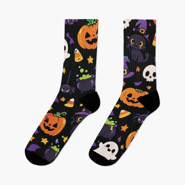 Item preview, Cute Black Halloween Pattern Witch Cat Ghost Pumpkin designed and sold by BrownHorse90s.