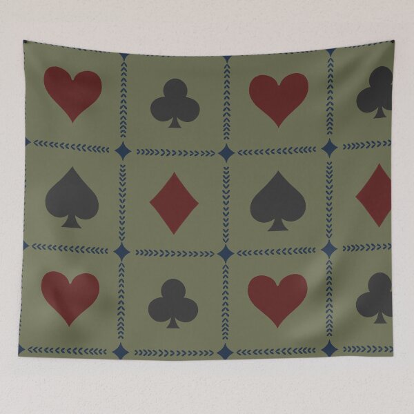 Item preview, Playing Card Suits //Olive Green Vintage Navy Burgundy // XLarge designed and sold by DColourMuse.