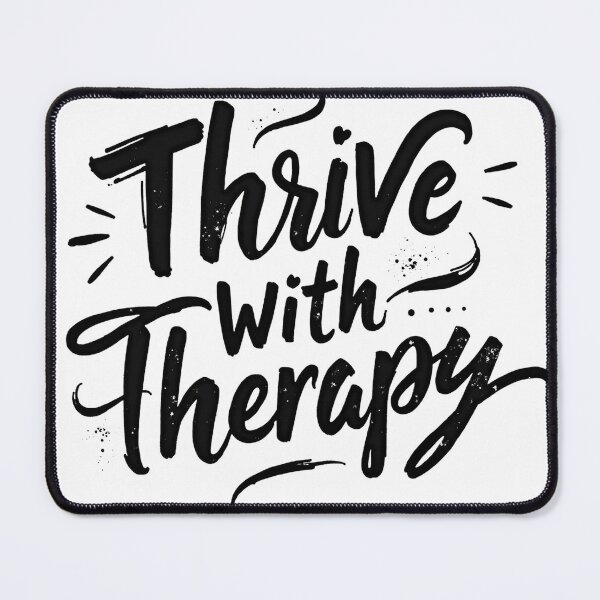Item preview, Thrive With Therapy - Bold Black Ink Lettering designed and sold by Qubivibe.