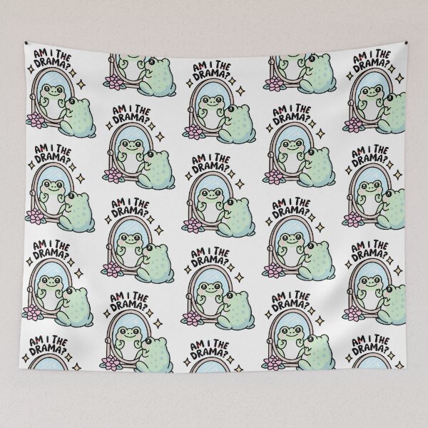 Item preview, Am I the Drama Funny Frog Mirror Mental Health Positivity Quote Humor designed and sold by Ansitalo.