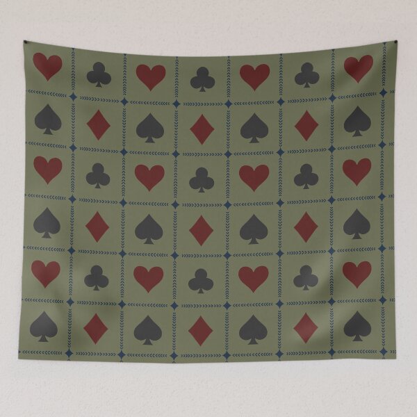 Item preview, Playing Card Suits //Olive Green Vintage Navy Burgundy // Large designed and sold by DColourMuse.