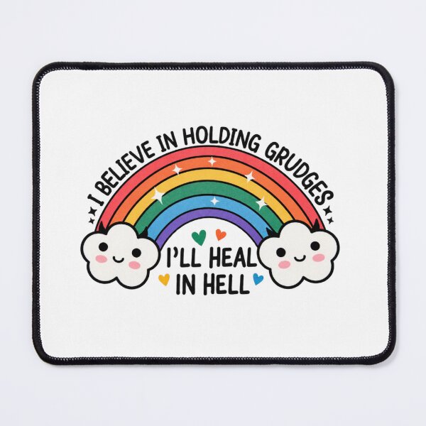 Item preview, I Believe in Holding Grudges Sarcastic Mental Health Humor Funny and Trendy Meme Rainbow Planner designed and sold by Ansitalo.