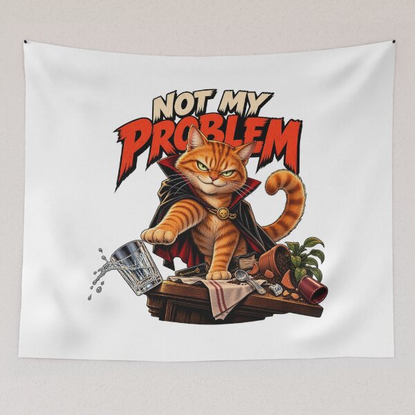 Item preview, Villain Cat – Not My Problem Funny Orange Tabby Comic Book T-ShirtMy Problem Funny Orange Tabby Comic Book T-Shirt designed and sold by UrbanStatic.