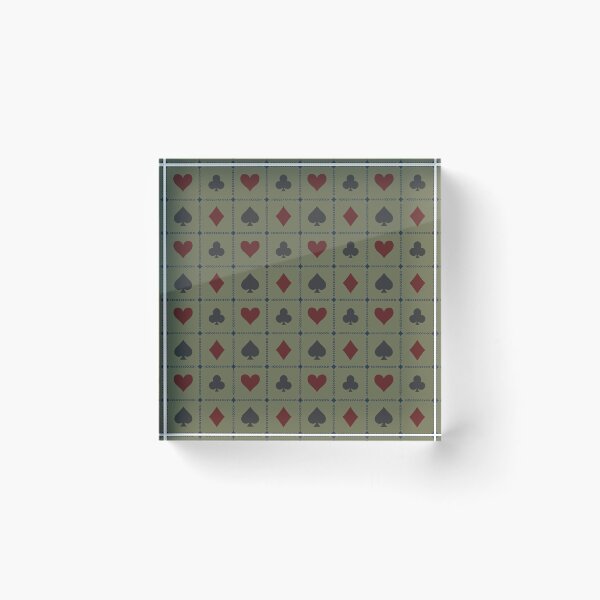 Item preview, Playing Card Suits //Olive Green Vintage Navy Burgundy // Medium  designed and sold by DColourMuse.