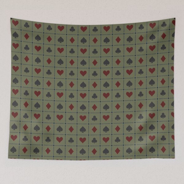 Item preview, Playing Card Suits //Olive Green Vintage Navy Burgundy // Medium  designed and sold by DColourMuse.
