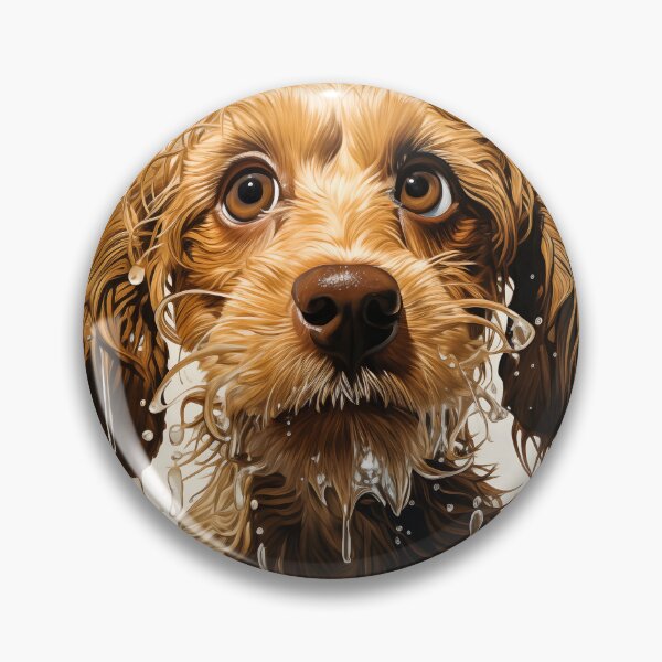 Item preview, American Cocker Spaniel in Water. Funny animal dog art. For bathroom designed and sold by GiriaGallery.
