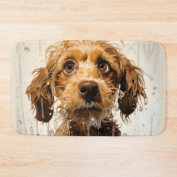 Item preview, American Cocker Spaniel in Water. Funny animal dog art. For bathroom designed and sold by GiriaGallery.