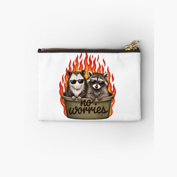 Item preview, No Worries Cute Racoon and Opposum Funny Trendy Meme Sarcastic Mental Health Humor Dumpster Fire designed and sold by Ansitalo.