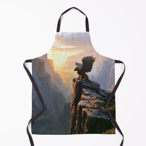 Item preview, A fierce Griffin perched atop towering cliffs overlooking a vast kingdom, Fantasy & Mythological Creatures designed and sold by CDC40.
