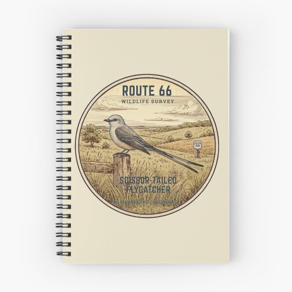 Item preview, Scissor-tailed Flycatcher Route 66 Wildlife Badge designed and sold by CalmCapy Co.