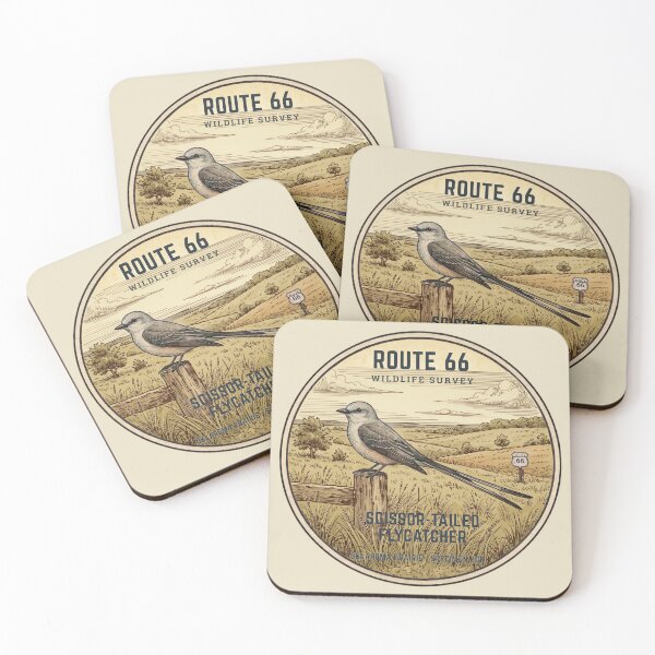 Item preview, Scissor-tailed Flycatcher Route 66 Wildlife Badge designed and sold by CalmCapy Co.