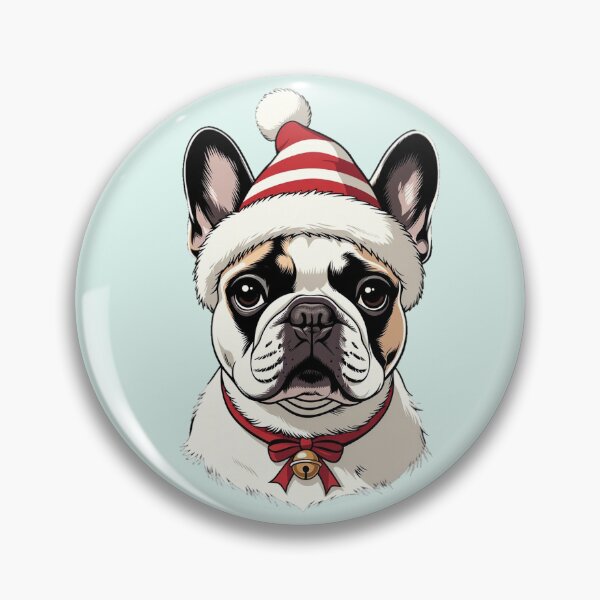 Item preview, French Bulldog with Christmas hat designed and sold by DIGOR shop.