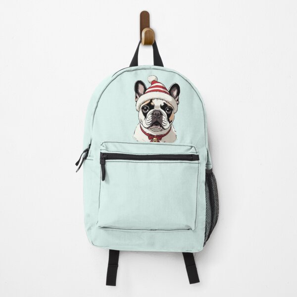 Item preview, French Bulldog with Christmas hat designed and sold by DIGOR shop.