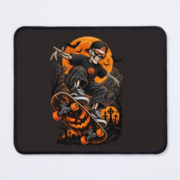Item preview, Spooky Skater Skeleton Halloween Pumpkin Skateboarding Art  designed and sold by Maniwarsi.