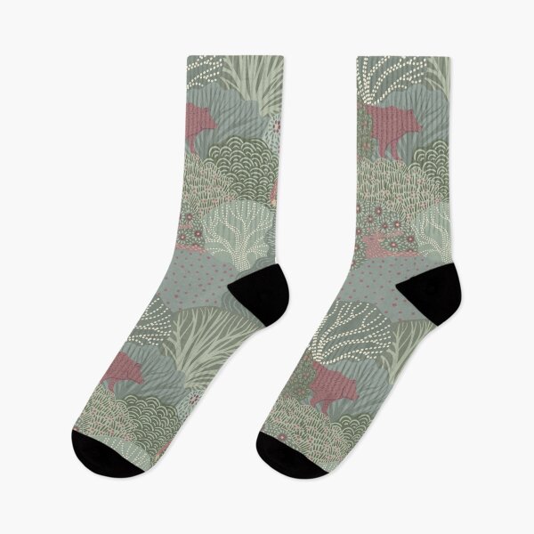 Item preview, Whimsical Woodland Animals in Sage Green and Dusty Rose designed and sold by Sveta Aho.