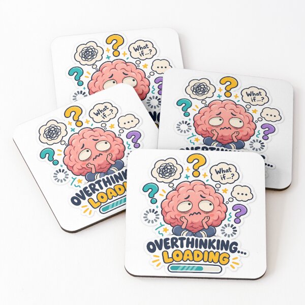 Item preview, Overthinking Loading - Funny Brain Anxiety Art designed and sold by SnapStickerHub.