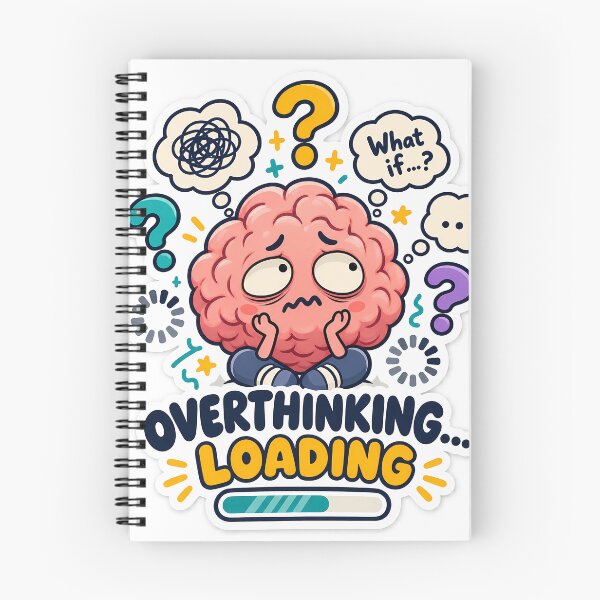 Item preview, Overthinking Loading - Funny Brain Anxiety Art designed and sold by SnapStickerHub.
