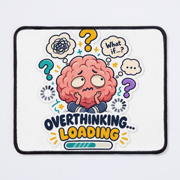 Item preview, Overthinking Loading - Funny Brain Anxiety Art designed and sold by SnapStickerHub.