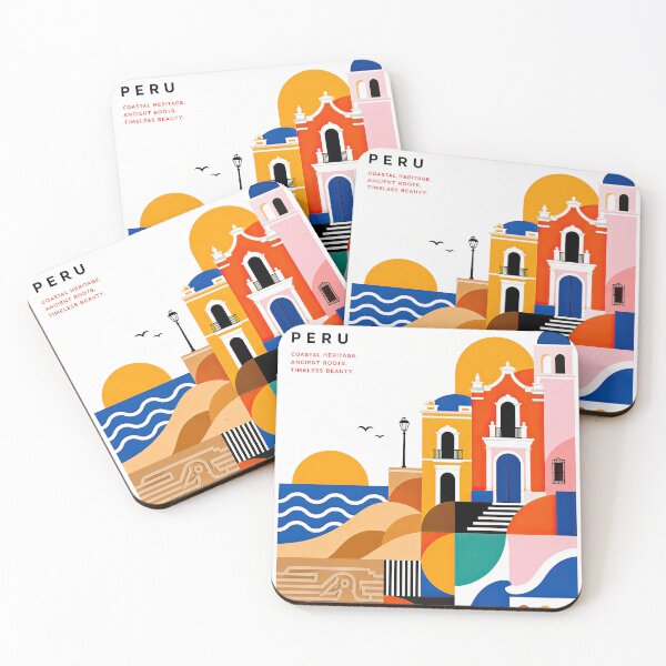 Item preview, Colorful geometric travel poster featuring Trujillo, Peru archit designed and sold by ckybe.