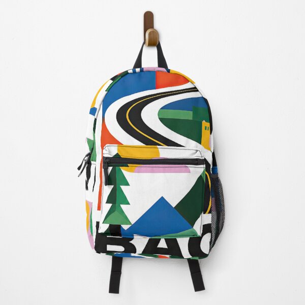 Item preview, Colorful geometric travel poster depicting a winding road, designed and sold by ckybe.