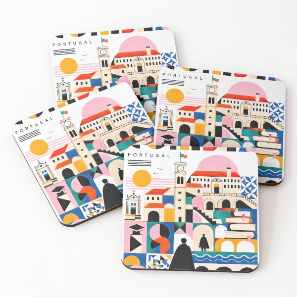Item preview, Colorful geometric illustration of Portuguese architecture, land designed and sold by ckybe.