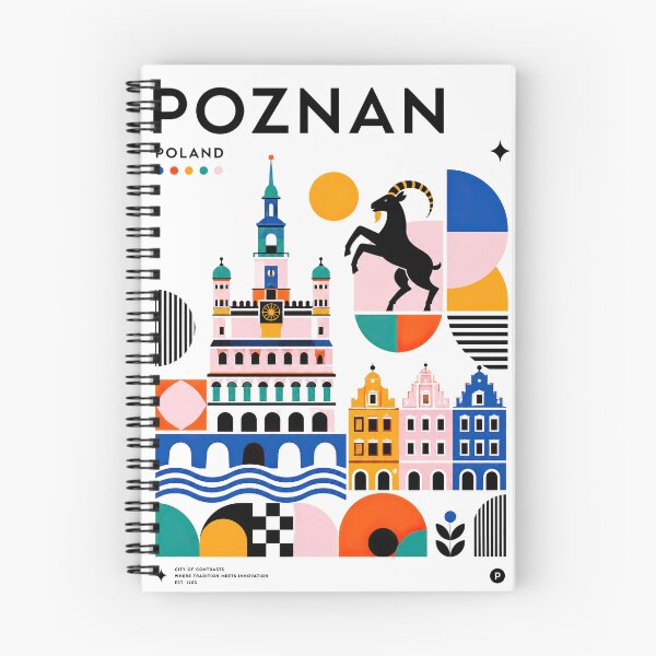 Item preview, Poznan Poland travel poster featuring colorful architectural ill designed and sold by ckybe.