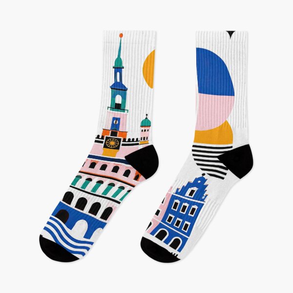 Item preview, Poznan Poland travel poster featuring colorful architectural ill designed and sold by ckybe.