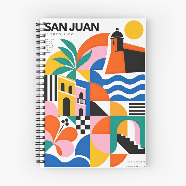 Item preview, Colorful geometric travel poster celebrating San Juan, Puerto designed and sold by ckybe.