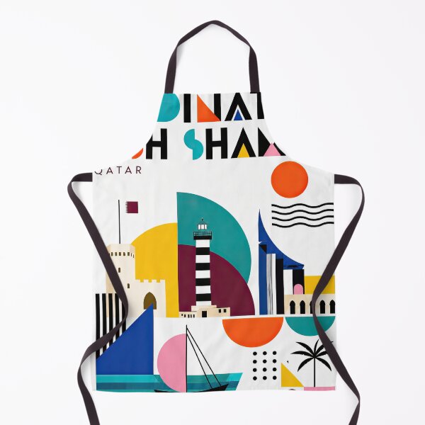 Item preview, Colorful geometric poster featuring the Madinat Ash Shamal designed and sold by ckybe.