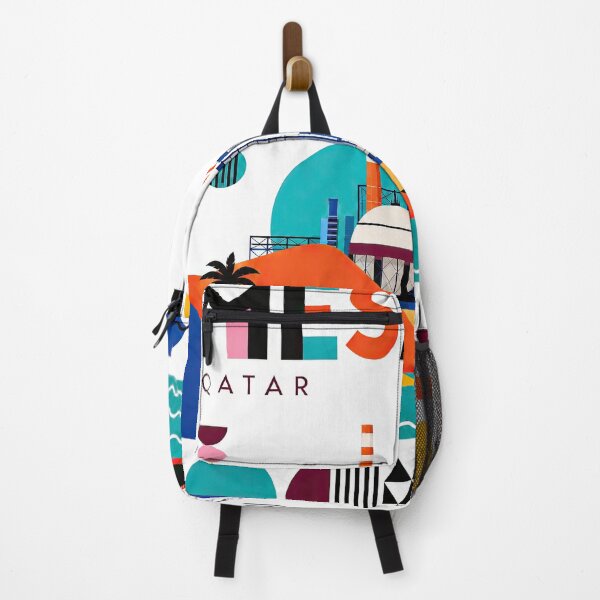 Item preview, Colorful geometric illustration of Qatar featuring the word designed and sold by ckybe.
