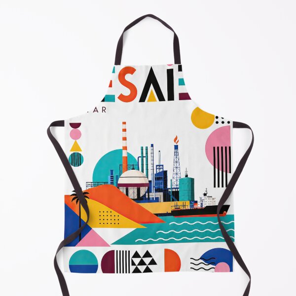 Item preview, Colorful geometric illustration of Qatar featuring the word designed and sold by ckybe.