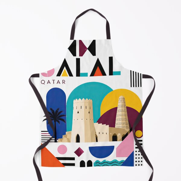 Item preview, Colorful geometric illustration of Qatar featuring stylized arch designed and sold by ckybe.