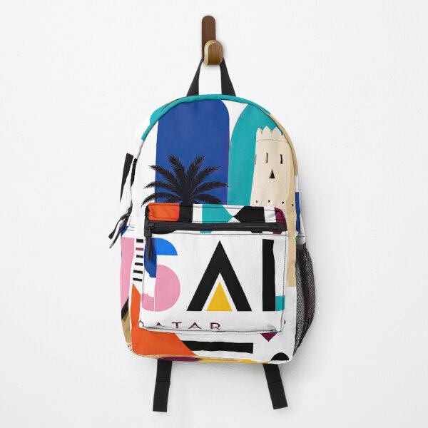 Item preview, Colorful geometric illustration of Qatar featuring stylized arch designed and sold by ckybe.