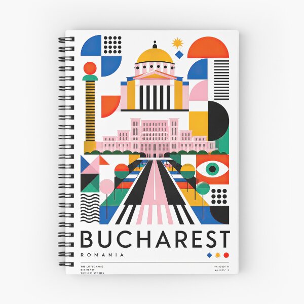 Item preview, Colorful geometric poster illustration of Bucharest featuring la designed and sold by ckybe.