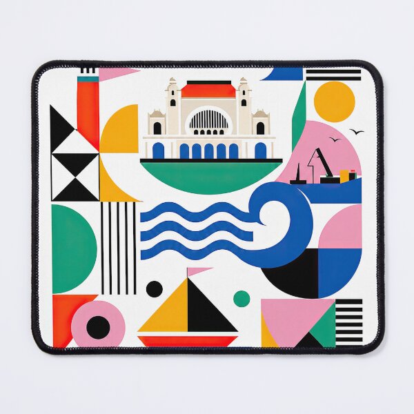Item preview, Colorful geometric poster featuring Constan?a, Romania landmarks designed and sold by ckybe.